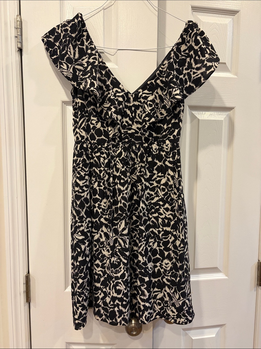 Jenny Yoo Black & White One-Shoulder Floral Dress